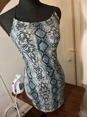 snake print mini dress